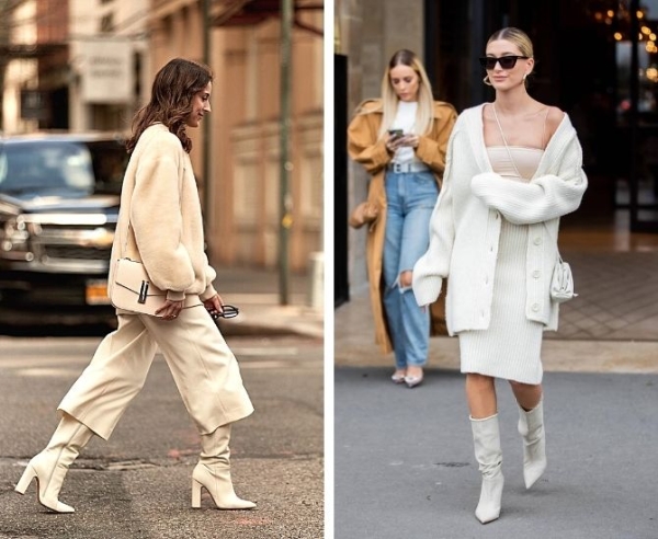 Как носить белые сапоги: актуальные образы в 2022 году
