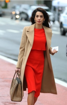 «Голое» платье, леопард и красный: Амаль Клуни знает, как укротить самые сложные тренды