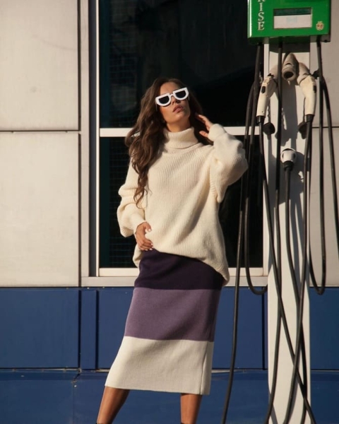 Вязаная юбка на зиму 2023: как носить модный тренд?