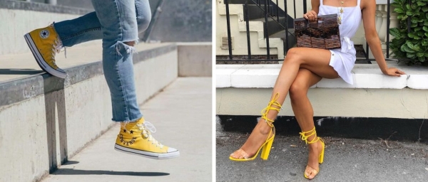 Как сочетать обувь желтого цвета: 8 модных образов