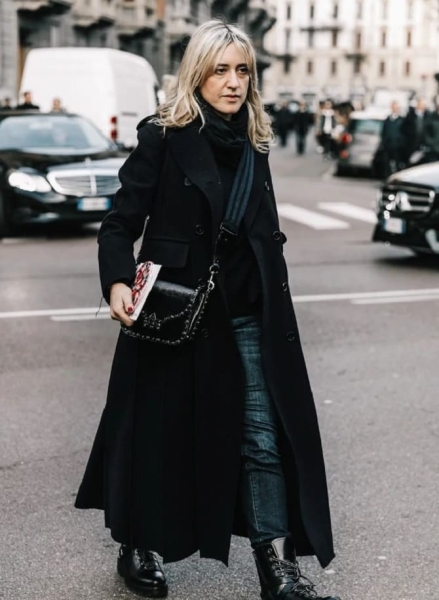 Самые модные черные пальто холодного сезона 2023-2024
